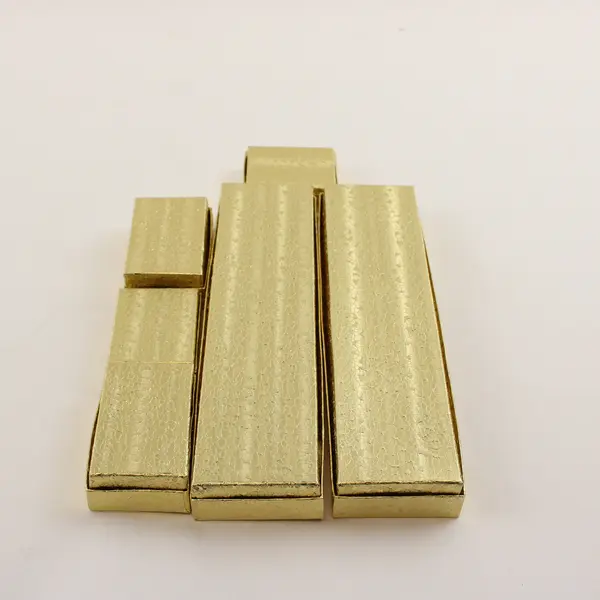 Lot of 6 Gold Foil Jewelry Gift Boxes Assorted Sizes New 