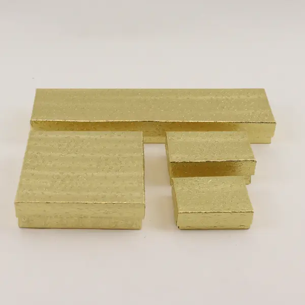 Lot of 6 Gold Foil Jewelry Gift Boxes Assorted Sizes New 