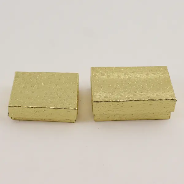 Lot of 6 Gold Foil Jewelry Gift Boxes Assorted Sizes New 