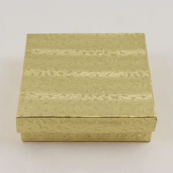 Lot of 6 Gold Foil Jewelry Gift Boxes Assorted Sizes New 