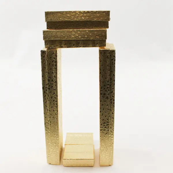 Lot of 6 Gold Foil Jewelry Gift Boxes Assorted Sizes New 