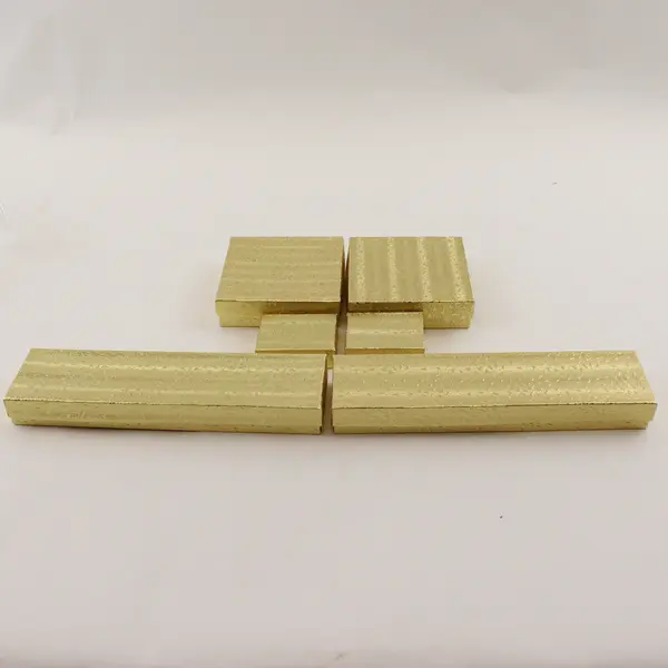 Lot of 6 Gold Foil Jewelry Gift Boxes Assorted Sizes New 