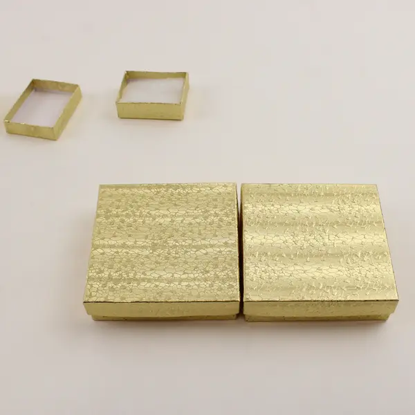 Lot of 6 Gold Foil Jewelry Gift Boxes Assorted Sizes New 