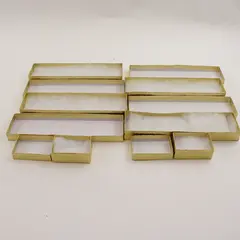 Lot of 6 Gold Foil Jewelry Gift Boxes Assorted Sizes New 