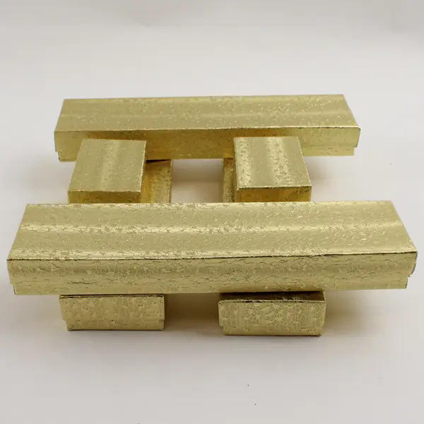 Lot of 6 Gold Foil Jewelry Gift Boxes Assorted Sizes New 