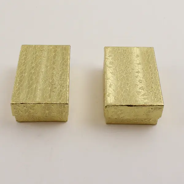 Lot of 6 Gold Foil Jewelry Gift Boxes Assorted Sizes New 