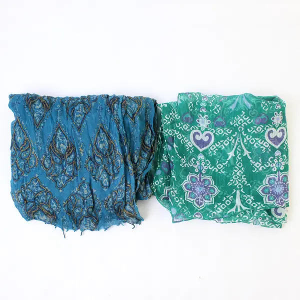 Lot of 4 Sheer Vibrant Multicolor Boho Scarves