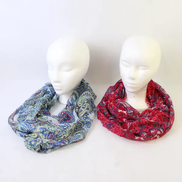 Lot of 4 Sheer Vibrant Multicolor Boho Scarves