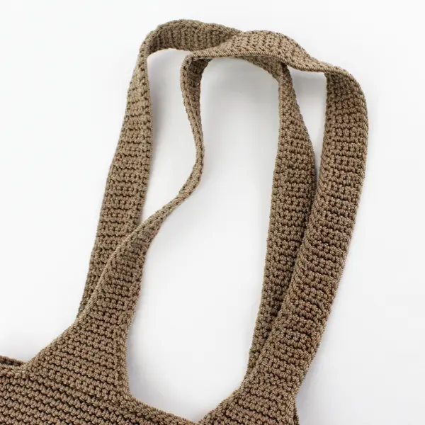 The SAK Crocheted Crossbody Shoulder Bag,  Brown 11" Long 