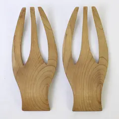 Set of 2 Wooden Salad Hands Kitchen Utensils