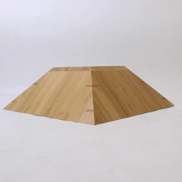 Pampered Chef 9" Square Bamboo Serving Bowl with Gold-Tone Stand