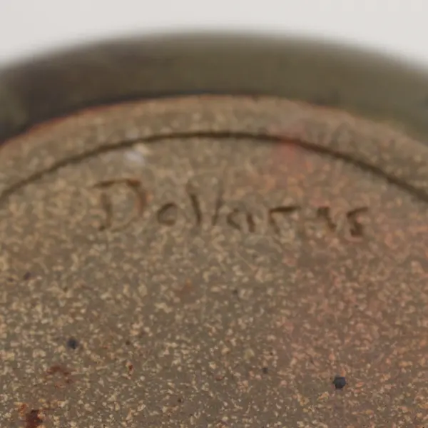 Signed Handmade Earth Tone Lidded Urn Studio Pottery 6" FLAWED