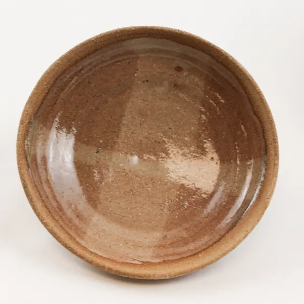 Porous Handmade Brown Glazed Clay Jar 6"