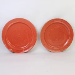 Lot Of 2 Lynns Stoneware Concentrix Cinnabar Pattern Dinner Plates 11" Diameter