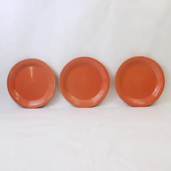 Lot Of 3 Everyday Living  Solid Orange Color Ceramic Salad Plates 8.5" Diameter