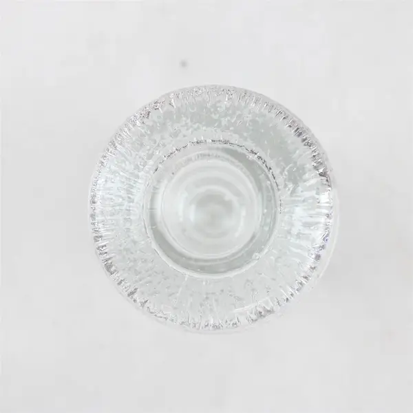 Lot Of 2 Unbranded Matching Clear Glass Taper Ring Candle Holders 5" Tall
