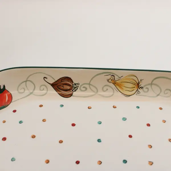 Stonelite Inspirado Hand-Painted Vegetable Design Serving Dish 11.5"