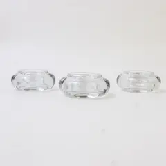 Lot Of 3 Unbranded Matching Clear Glass Votive/Tealight Candle Holders 1.5" Tall