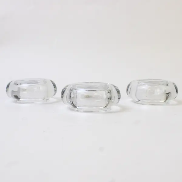 Lot Of 3 Unbranded Matching Clear Glass Votive/Tealight Candle Holders 1.5" Tall