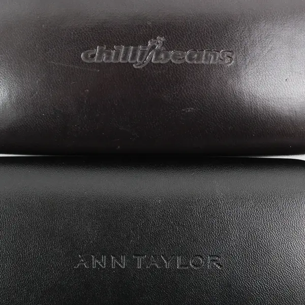 Lot of 2 Ann Taylor & Chillibeans Hard Clamshell Eyeglass Cases Used