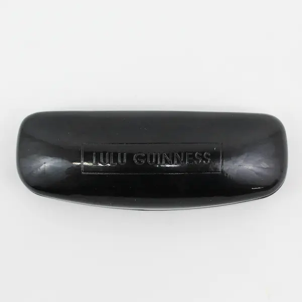 Lulu Guinness Clam Shell Eyeglass Case Black w/ Cleaning Cloth