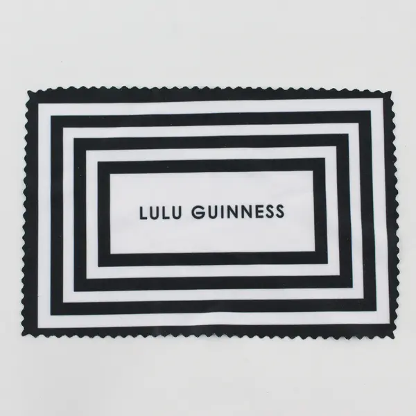 Lulu Guinness Clam Shell Eyeglass Case Black w/ Cleaning Cloth