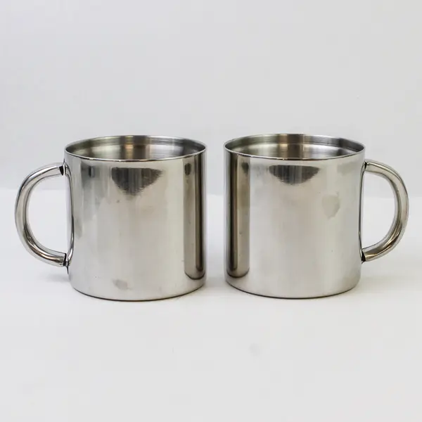 Lot Of 2 Matching Texsport Insulated Stainless Steel Mugs With Handle 3.75" Tall