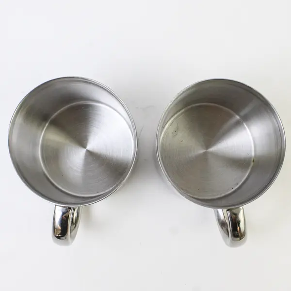 Lot Of 2 Matching Texsport Insulated Stainless Steel Mugs With Handle 3.75" Tall