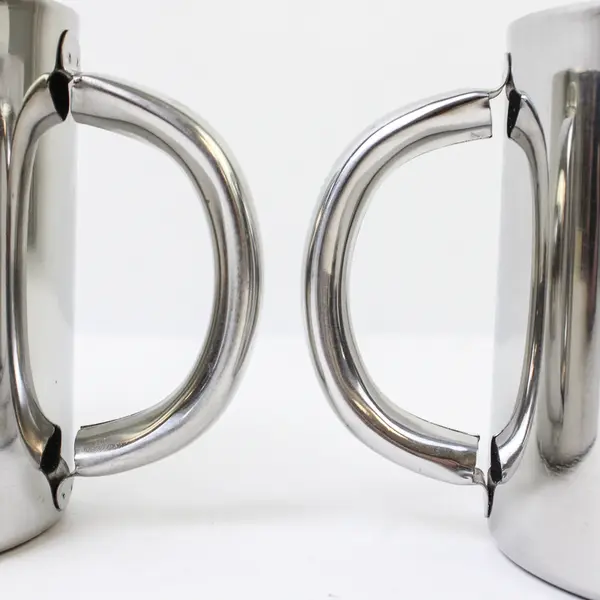 Lot Of 2 Matching Texsport Insulated Stainless Steel Mugs With Handle 3.75" Tall