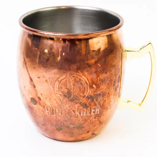 Hunt A Killer "Detective Juice" Metal Copper Moscow Mule Mug With Handle 4" Tall