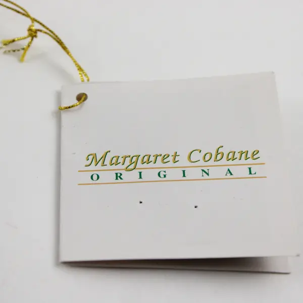 Margaret Cobane Original Bride & Groom Glass Ornament With Tag 5" Tall VG