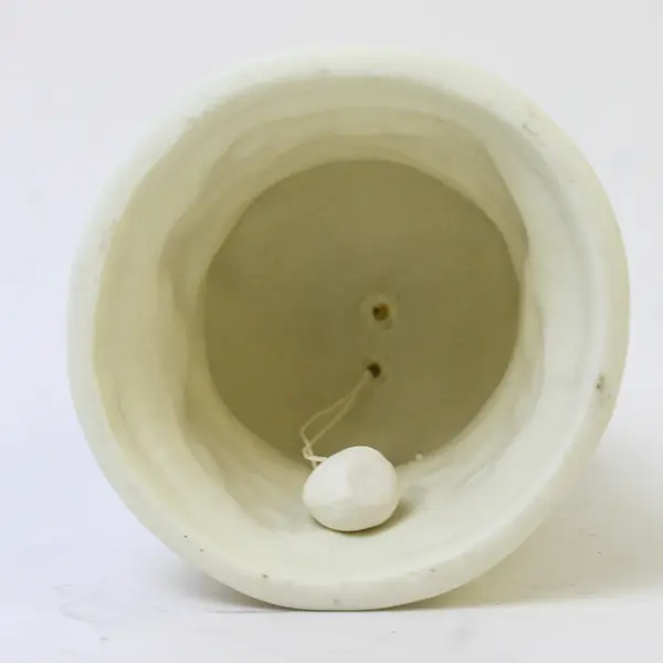 Unbranded Solid White Color Cherub Playing An Instrument Ceramic Bell 5.75" Tall