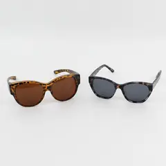 Lot of 2 Women's Polarized Sunglasses Kirkland Signature Face Shadow Tortoise