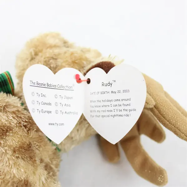TY Beanie Babies Rudy 2003 Rudolph The Red Nosed Reindeer W/ Tag Plush Toy