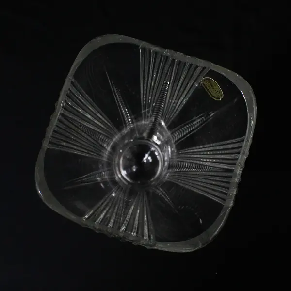 Vintage Bohemia Clan  Hand Cut Crystal Vase Czechoslovakia 8" Tall