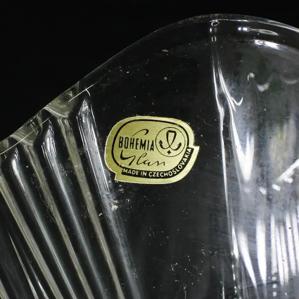 Vintage Bohemia Clan  Hand Cut Crystal Vase Czechoslovakia 8" Tall