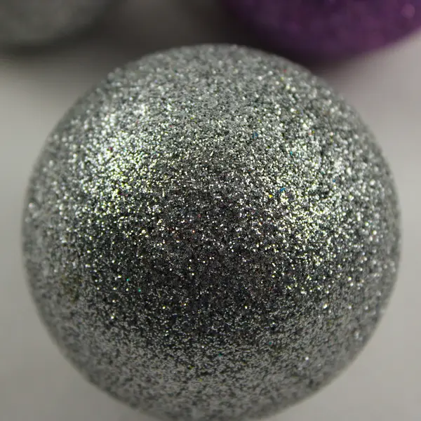 Lot of 17 Sparkly Purple and Silver Bauble Christmas Tree Ornaments