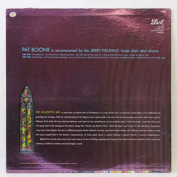 Pat Boone He Leadeth Me 12" Vinyl Record