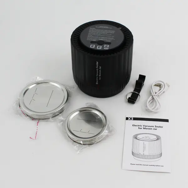 X3 Electric Vacuum Mason Jar  Sealer Kit Black Opened Box