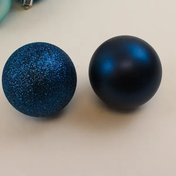 Lot of 25 Blue Shiny Sparkly Plastic Christmas Tree Ornaments