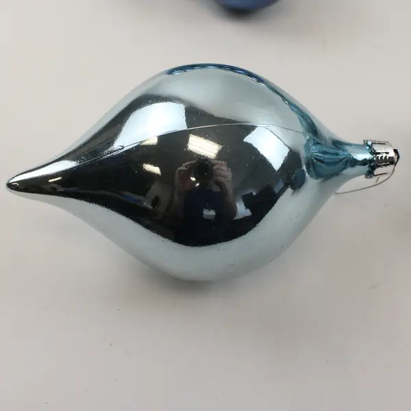 Lot of 25 Blue Shiny Sparkly Plastic Christmas Tree Ornaments