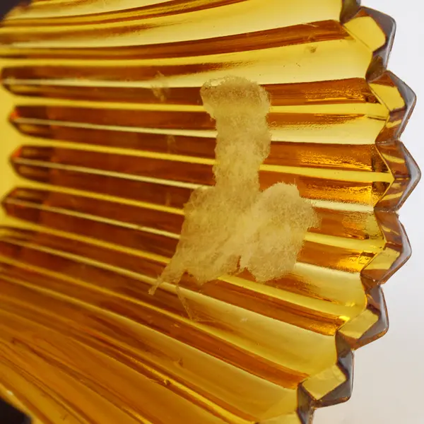 Lot Of 2 Matching Homco Amber Glass Peg Votive Candle Holders 4" Tall