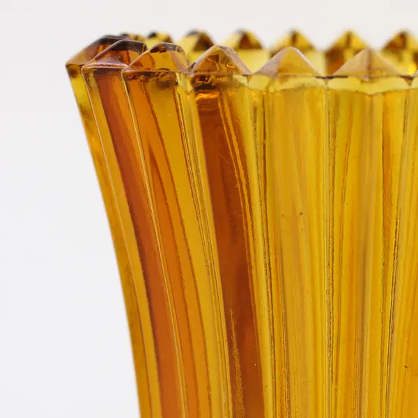 Lot Of 2 Matching Homco Amber Glass Peg Votive Candle Holders 4" Tall