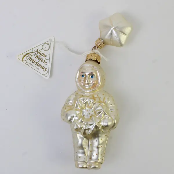 Dept 56 Snow Babies Blown Glass Ornament Night Before Christmas Coll 6" VG PB