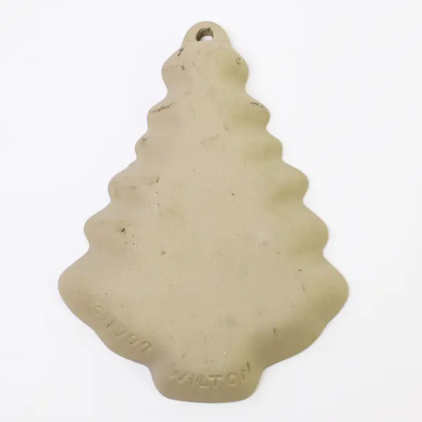 Wilton Stoneware Christmas Holiday Tree Cookie Mold 6.5" Long 5" Wide