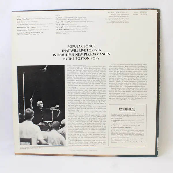 Boston Pops/Arthur Fiedler - All The Things You Are  - 12" Vinyl Record