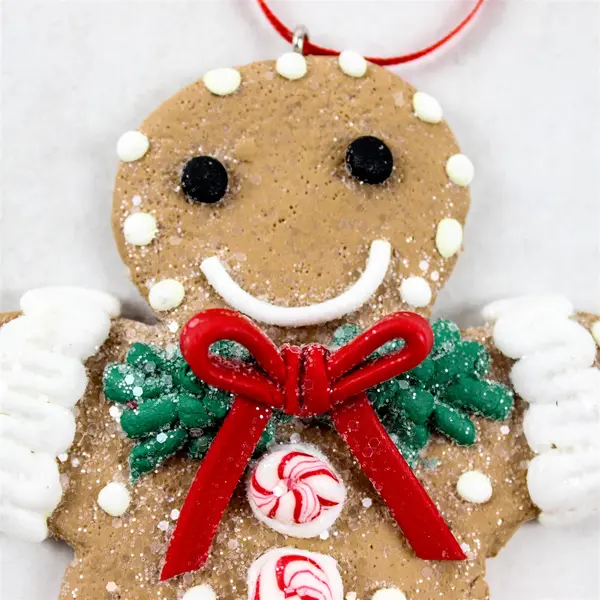 Gingerbread Man Ornament Christmas Holiday Collectible Used 4"