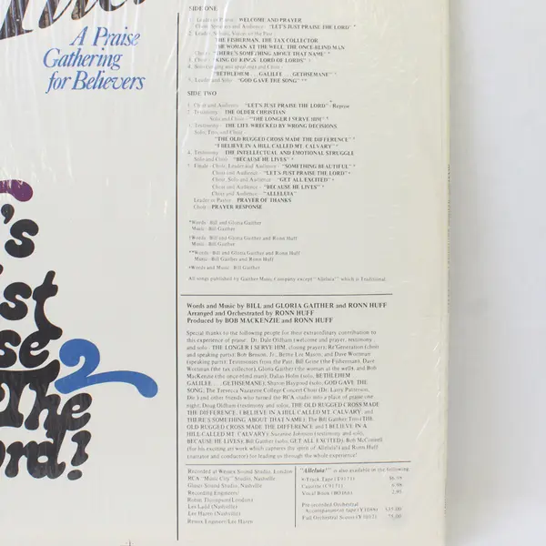 Alleluia! A Praise Gathering For Believers 12" Vinyl Record 