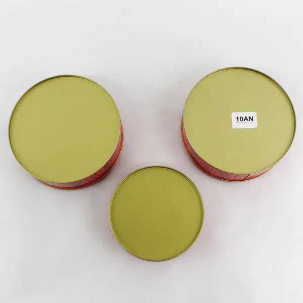 Lot of 3 Round Red Cookie Tins 5" and 6.5"