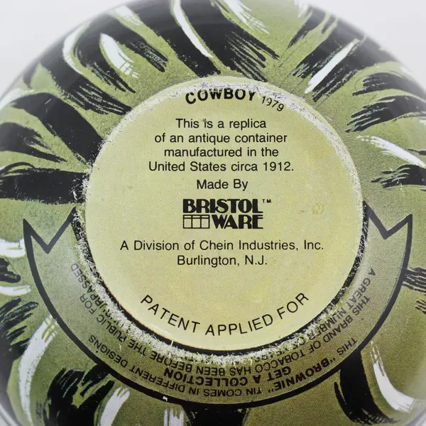 Vintage 1979 Bristol Ware Roly Poly Cowboy Tin 7"